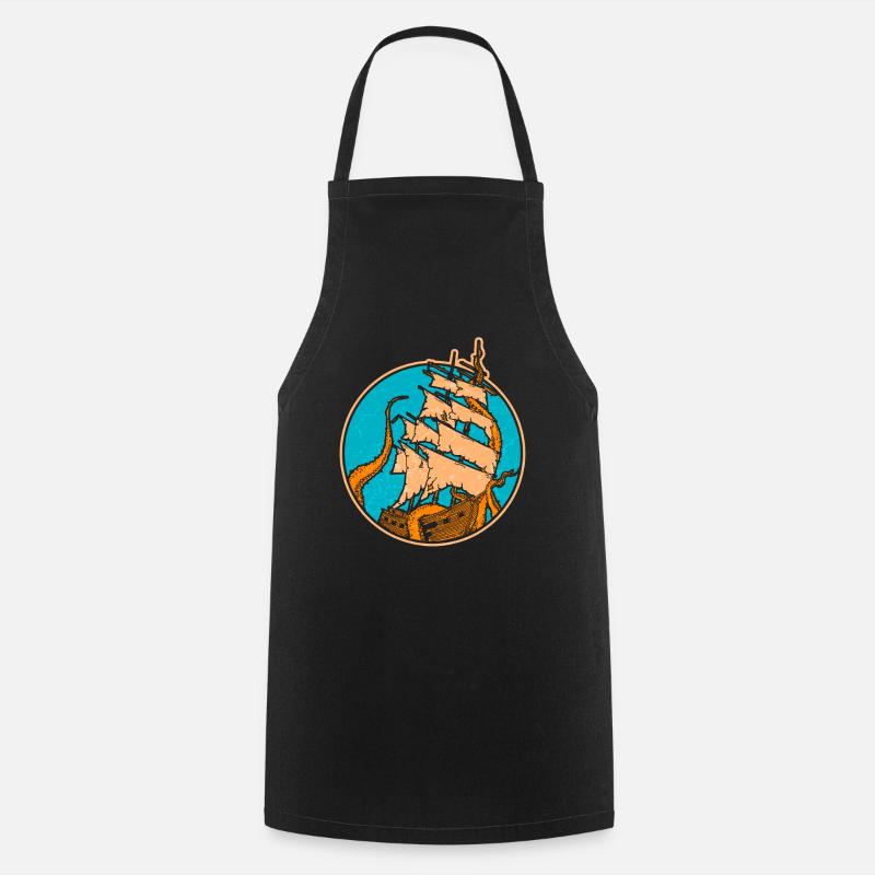 Bateau pirate Kraken - Tablier de cuisine - noir