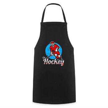 ice Hockey - Cooking Apron - black - Front - AI Model Male 185 dark (185cm)