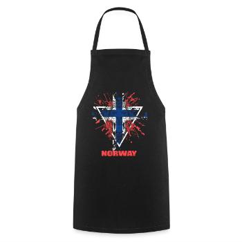 Drapeau de la Norvège avec lion - Tablier de cuisine - noir - Devant - AI Model Male 185 dark (185cm)