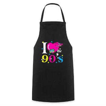 90s - Cooking Apron - black - Front - AI Model Male 185 dark (185cm)