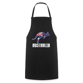 Australie drapeau australien kangourou - Tablier de cuisine - noir - Devant - AI Model Male 185 dark (185cm)