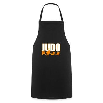 Judo - Kochschürze - Schwarz - Vorne - AI Model Male 185 dark (185cm)