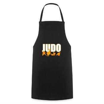 Judo - Kochschürze - Schwarz - Vorne - AI Model Male 185 dark (185cm)