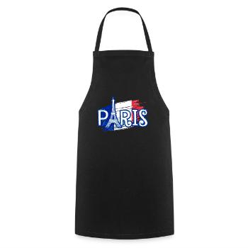 Paris Eiffel Tower France - Cooking Apron - black - Front - AI Model Male 185 dark (185cm)