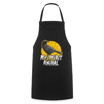 Crow raven bird - Cooking Apron - black - Front - AI Model Male 185 dark (185cm)