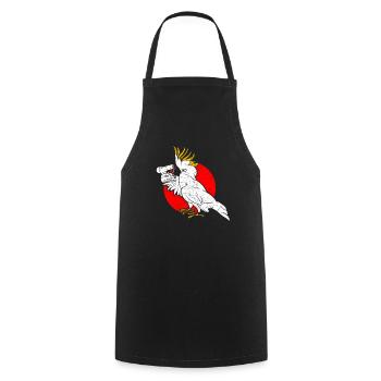 Funny cockatoo parrot hairstyle - Cooking Apron - black - Front - AI Model Male 185 dark (185cm)