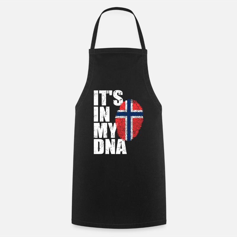Norway Norwegian Norwegian flag DNA - Cooking Apron - black