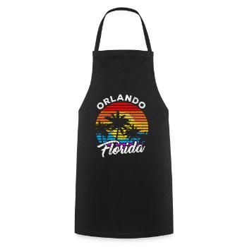 Orlando Florida - Cooking Apron - black - Front - AI Model Male 185 dark (185cm)