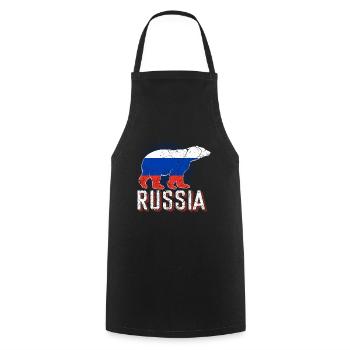 Ours polaire de Russie - Tablier de cuisine - noir - Devant - AI Model Male 185 dark (185cm)