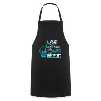 Musik Musiker - Kochschürze - Schwarz - Vorne - AI Model Male 185 dark (185cm)