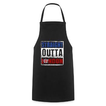 Straight Outta London - Cooking Apron - black - Front - AI Model Male 185 dark (185cm)