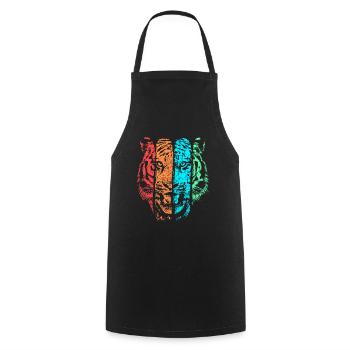 tigre - Tablier de cuisine - noir - Devant - AI Model Male 185 dark (185cm)