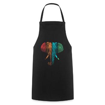 éléphant - Tablier de cuisine - noir - Devant - AI Model Male 185 dark (185cm)