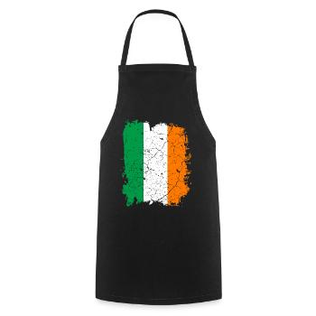 Ireland flag - Cooking Apron - black - Front - AI Model Male 185 dark (185cm)