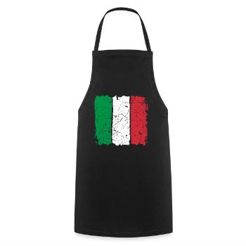 Italy flag - Cooking Apron - black - Front - AI Model Male 185 dark (185cm)