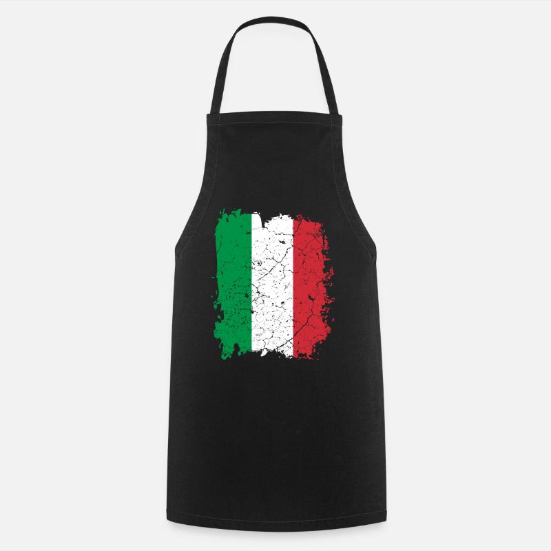 Drapeau Italie - Tablier de cuisine - noir