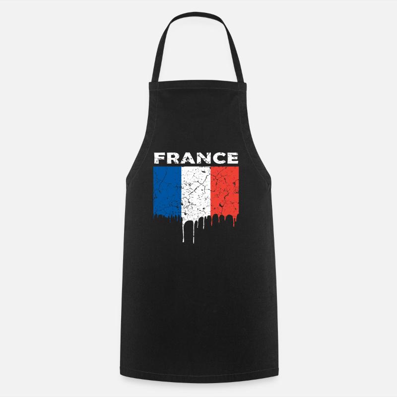 Drapeau français - Tablier de cuisine - noir