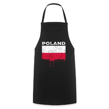 Poland Flag - Cooking Apron - black - Front - AI Model Male 185 dark (185cm)