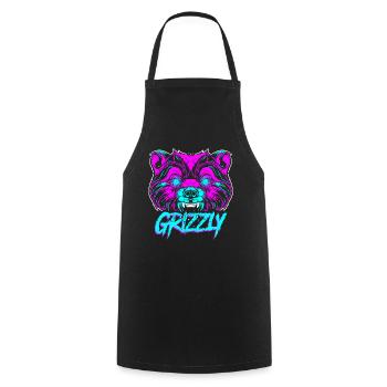 Grizzly bear - Cooking Apron - black - Front - AI Model Male 185 dark (185cm)