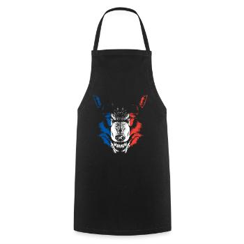 France flag wolf - Cooking Apron - black - Front - AI Model Male 185 dark (185cm)