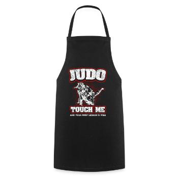 Judo funny - Cooking Apron - black - Front - AI Model Male 185 dark (185cm)