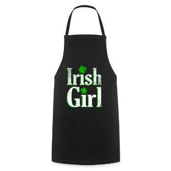 Irish girl - Cooking Apron - black - Front - AI Model Male 185 dark (185cm)