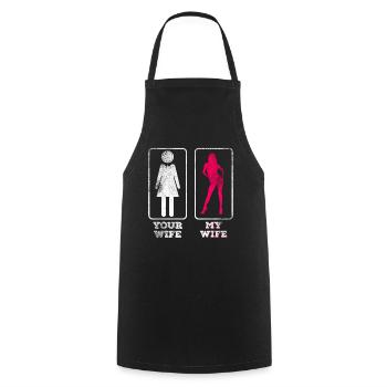 Ma femme est la meilleure - Tablier de cuisine - noir - Devant - AI Model Male 185 dark (185cm)