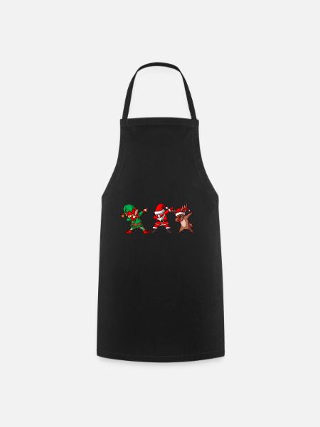 Dabbing Weihnachtsmann Weihnachten Xmas - Kochschürze - Schwarz