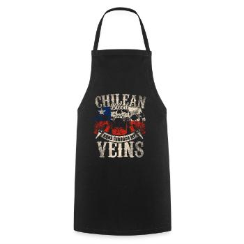Chilean blood flows through my veins - Cooking Apron - black - Front - AI Model Male 185 dark (185cm)