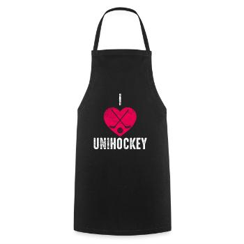 Unihockey - Kochschürze - Schwarz - Vorne - AI Model Male 185 dark (185cm)