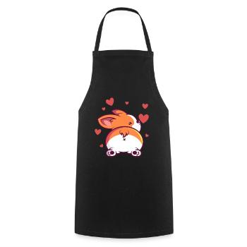 Cardigan Welsh Corgi pour un porte-corgi - Tablier de cuisine - noir - Devant - AI Model Male 185 dark (185cm)