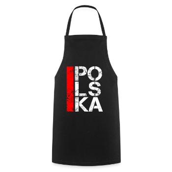 Poland - Cooking Apron - black - Front - AI Model Male 185 dark (185cm)