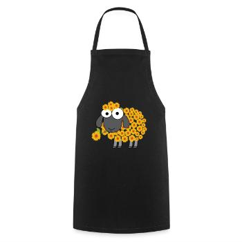 Sheep flower design for a sheep lover - Cooking Apron - black - Front - AI Model Male 185 dark (185cm)