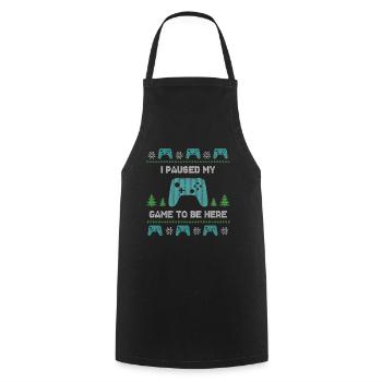 Cadeau de chandail de Noël laid Gamer Gaming - Tablier de cuisine - noir - Devant - AI Model Male 185 dark (185cm)
