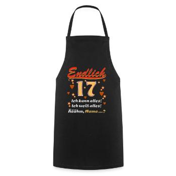 ENDLICH 17 - Kochschürze - Schwarz - Vorne - AI Model Male 185 dark (185cm)