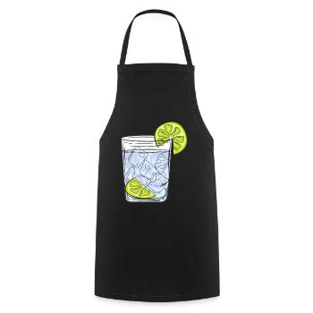 VERRE GIN - Tablier de cuisine - noir - Devant - AI Model Male 185 dark (185cm)
