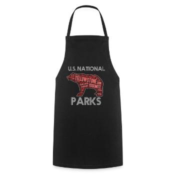 US National Parks Alle 59 Amerika Bär Geschenk - Kochschürze - Schwarz - Vorne - AI Model Male 185 dark (185cm)