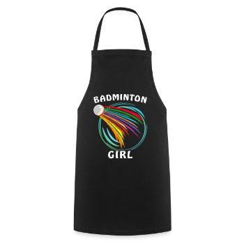 FILLE BADMINTON - Tablier de cuisine - noir - Devant - AI Model Male 185 dark (185cm)