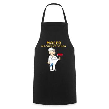 MENSCH COMIC MALER MACHEN ES SCHÖN - Kochschürze - Schwarz - Vorne - AI Model Male 185 dark (185cm)