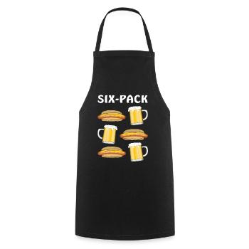 BRATWURST AND BEER MY SIX-PACK - Cooking Apron - black - Front - AI Model Male 185 dark (185cm)