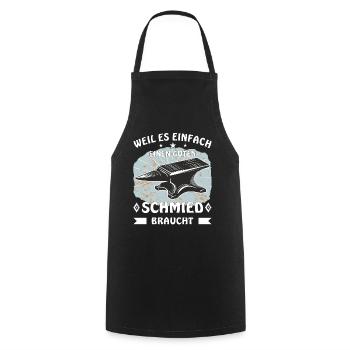 AMBOSS WEIL ES EINFACH EINEN GUTEN SCHMIED BRAUCHT - Kochschürze - Schwarz - Vorne - AI Model Male 185 dark (185cm)