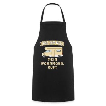 AUS DEM WEG MEIN WOHNMOBIL RUFT - Kochschürze - Schwarz - Vorne - AI Model Male 185 dark (185cm)