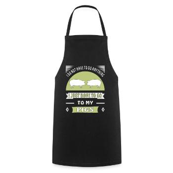 PORC - Tablier de cuisine - noir - Devant - AI Model Male 185 dark (185cm)