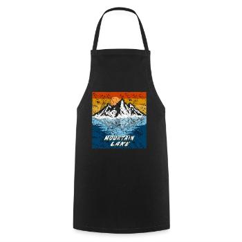 BERG VOIR LAC DE MONTAGNE GRUNGE - Tablier de cuisine - noir - Devant - AI Model Male 185 dark (185cm)