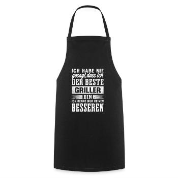 Bester Grillmeister Grillen Humor BBQ Griller - Kochschürze - Schwarz - Vorne - AI Model Male 185 dark (185cm)