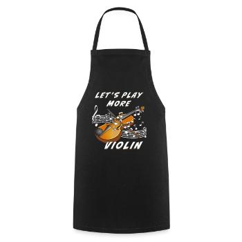 LET'S PLAY MORE VIOLIN - Cooking Apron - black - Front - AI Model Male 185 dark (185cm)