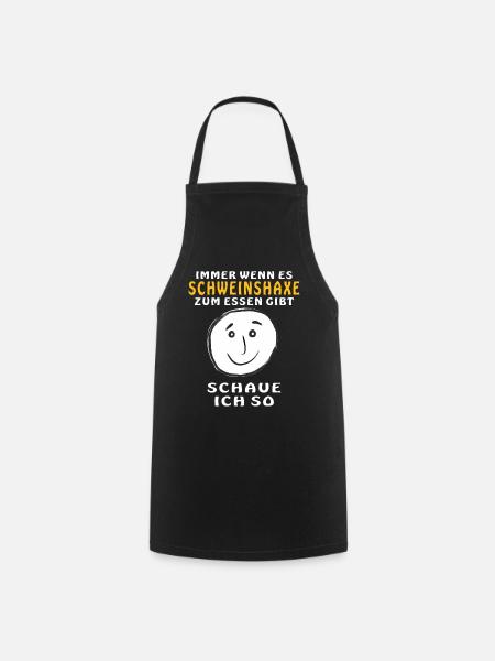 GESICHT IMMER WENN ES SCHWEINSHAXE ZUM ESSEN GIBT - Kochschürze - Schwarz