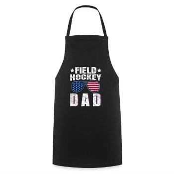 Retro Hockey - Feldhockey Papa - Kochschürze - Schwarz - Vorne - AI Model Male 185 dark (185cm)