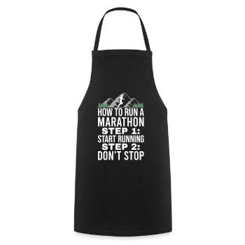 Lustig Marathon Motivation Lauftraining - Kochschürze - Schwarz - Vorne - AI Model Male 185 dark (185cm)