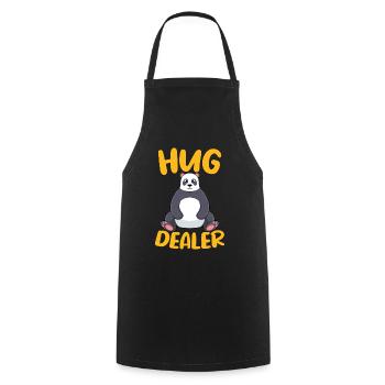 Panda Hug Dealer / Umarmung Freundschaft Design - Kochschürze - Schwarz - Vorne - AI Model Male 185 dark (185cm)